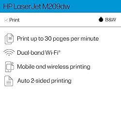 HP LaserJet M209dw Wireless Printer, Print, Fast