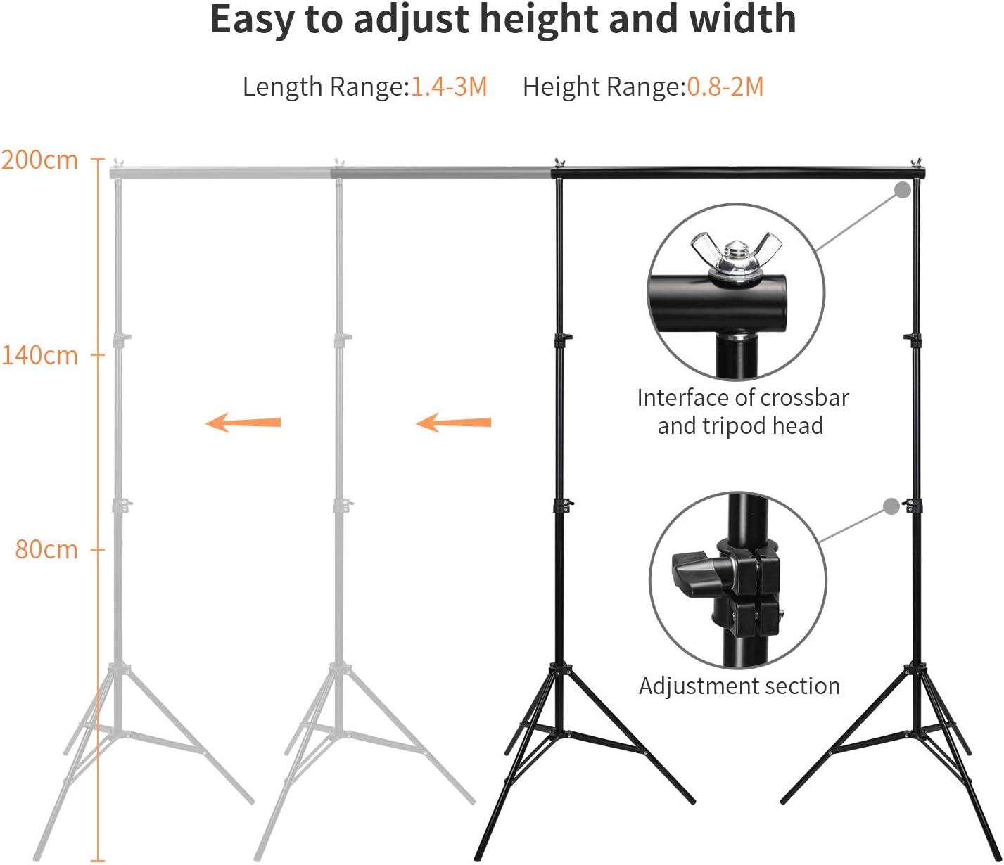 BEJOHU Backdrop Stand Kit - Image 5