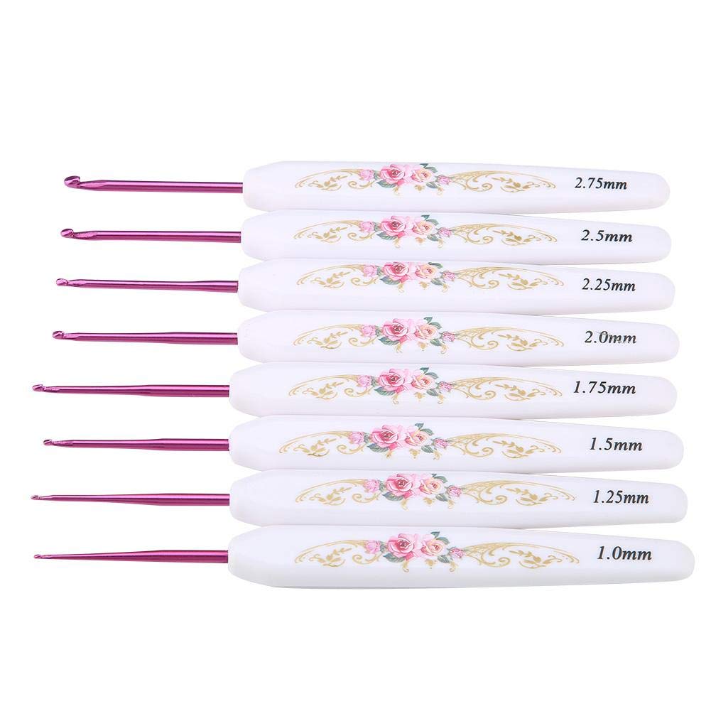 8Pcs Crochet Hooks Set, Aluminum Crochet Hooks with Floral Print Handle for Knit Hats Sweaters Baby Socks Scarves 1mm 1.25mm 1.5mm 1.75mm 2mm 2.25mm 2.5mm 2.75mm(M)