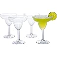 D'Eco Unbreakable 12 oz Margarita Glasses (Set of 4) - Reusable Shatterproof Tequila & Spicy Margarita Glassware - Perfect fo