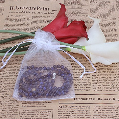 Amariver 100Pcs Organza Gift Bags with Drawstring, White Wedding Party Favor Festival Gift Bags Jewelry Candy Pouches Wrap, 3.75 x 5 inches, Pack of 100