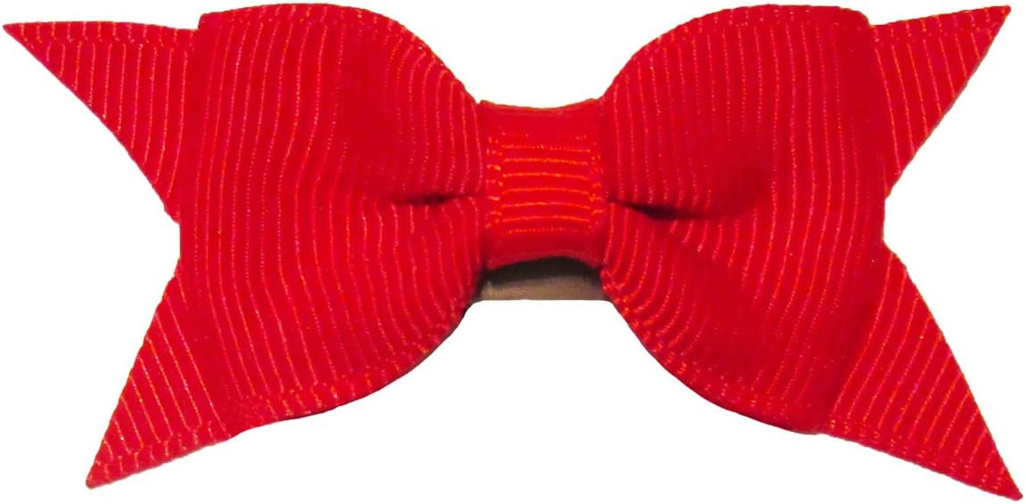 Baby Wisp Mini Latch Clip Grosgrain Cadeau Bow Baby Girls Fine Hair (Red)