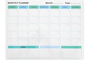 STOBAZA Dry Erase Monthly Wall Calendar Sticker 12X16 Inch Self-Adhesive PVC Whiteboard Planner Reusable