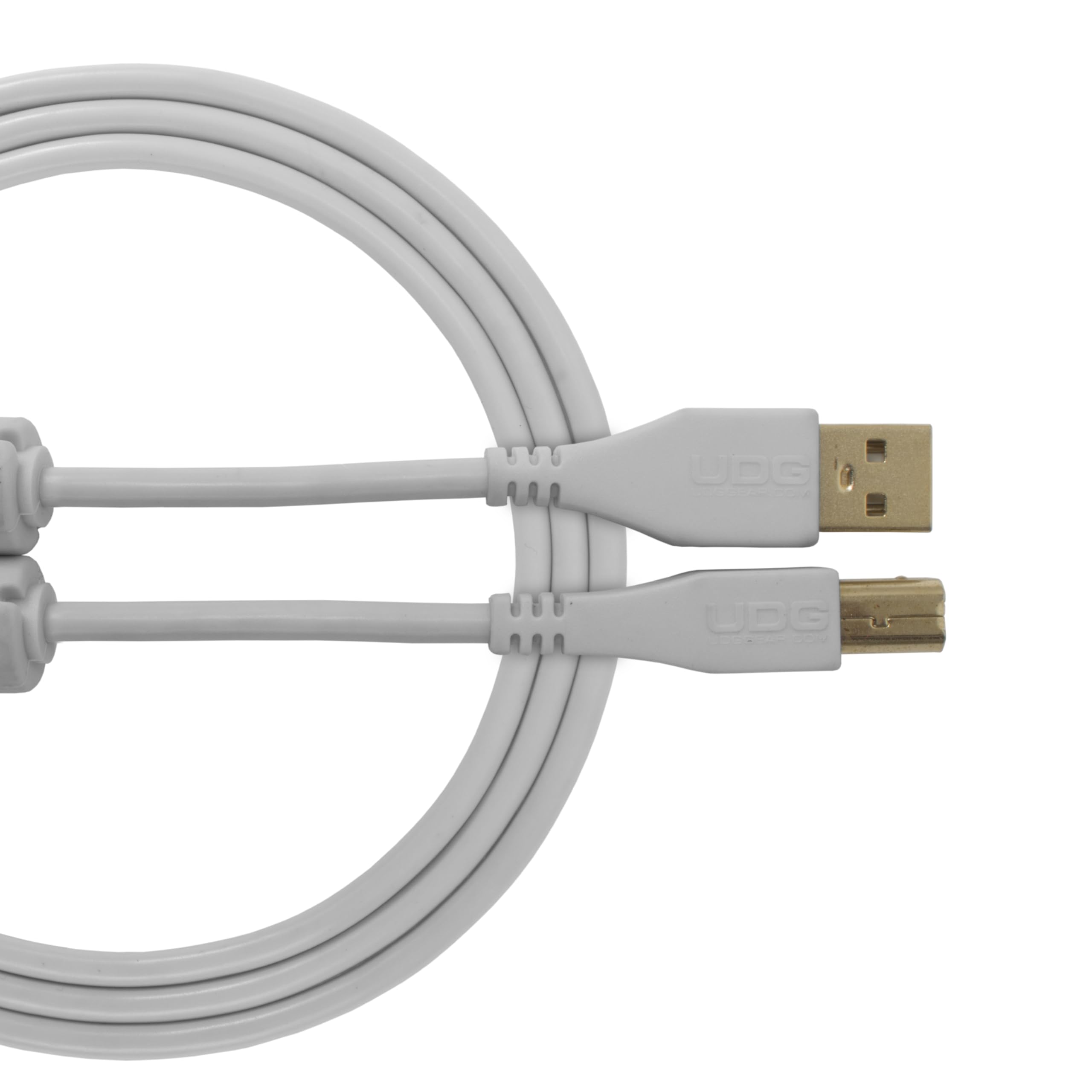 UDG U95002WH Cable USB 2.0 (A-B) - High-speed Audio Optimized USB 2.0 A-Male to B-Male cable, White, 2M
