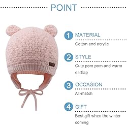 BAVST Baby Beanie Hat for Winter with Earfalp Cute