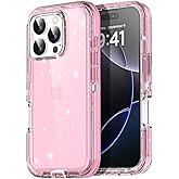 AICase for iPhone 16 Pro Max Case Clear Glitter Bling 3 in 1 Heavy Duty Drop Protection Full Body Rugged Shockproof/Dust Proof 3-Layer Military Protective Tough Durable for iPhone 16 Pro Max 6.9"_4