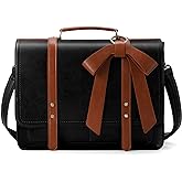 ECOSUSI Women Briefcase PU Leather Laptop Bag Large Shoulder College Satchel Bagfit 15.6" Laptop