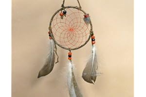 Mission Del Rey Native American Dream Catcher 4" -Red