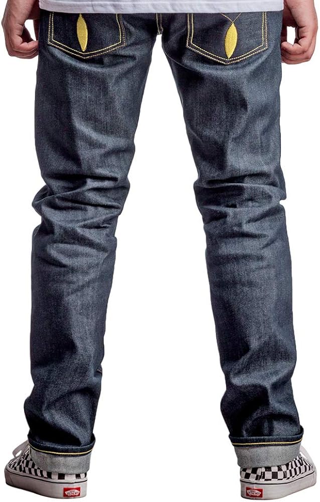 Embroidery mens jeans original color casual jeans selvedge denim jeans