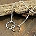Two Tone 925 Sterling Silver & 14k Gold Filled Eternity Infinity Circles Necklace, 18
