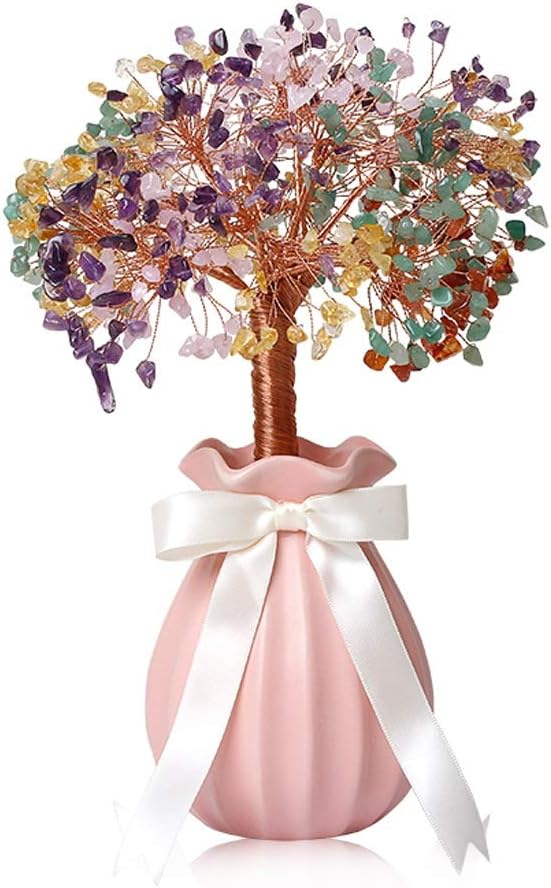 NYKK Arbre  Feng Shui Cristal Rose Arbre  de Vie Style 2 l 