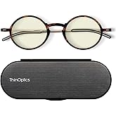 ThinOptics unisex-adult Manhattan Blue Light Blocking Glasses Round Reading Glasses
