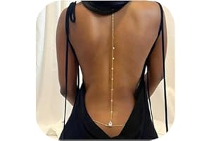 Your Always Charm Rhinestone Back Chain Necklace for Backless Dress Body Chain Jewelry Backdrop Chain Necklaces for Women