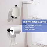 YUET Self Adhesive Matte Black Toilet Roll Holder SUS-304 Stainless Steel view 2