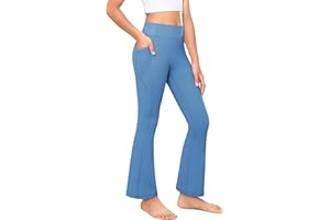 Yitoco Girls Flare Leggings with Pockets High Waisted Bootcut Kids Yoga Pants Dance Workout Athletic Bell Bottoms
