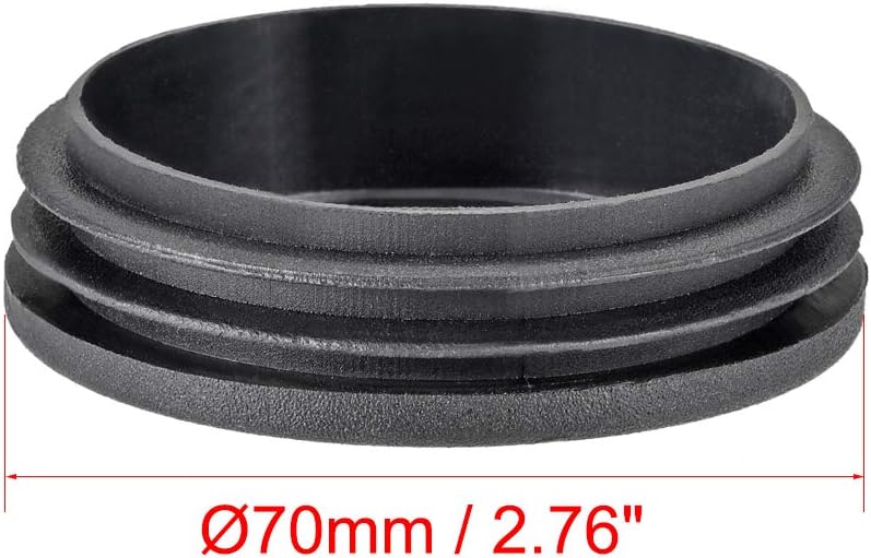 sourcing map 10Pcs 70mm Dia Plastic Tubing Plug Round Post End Caps for Handrail Stair Newel Guardrail Tube Black - Image 3