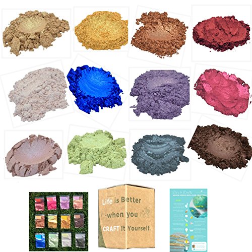 Mica powder - best selling 12 pigments - bulk size 4.3 oz for soa…