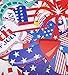 36 Ct Fourth of July Photo Booth Props - 4th of July Patriotic Red White Blue Party Supplies Decorations