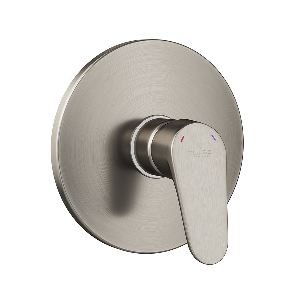 PULSE ShowerSpas 3001-RIV-PB-BN Tru-Temp Mixing Valve, Pressure Balance Rough-In Valve Trim Kit, Round, 1/2" NPT, Brushed Nickel