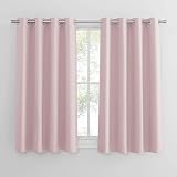 PONY DANCE Pink Kids Curtains 46x45 in 2 Panels Thermal Blackout Eyelet