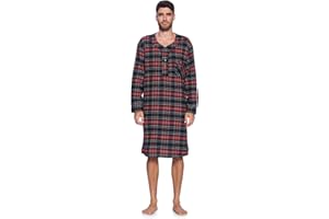 Ashford & Brooks Mens Flannel Long Sleeve Sleep Nightshirt