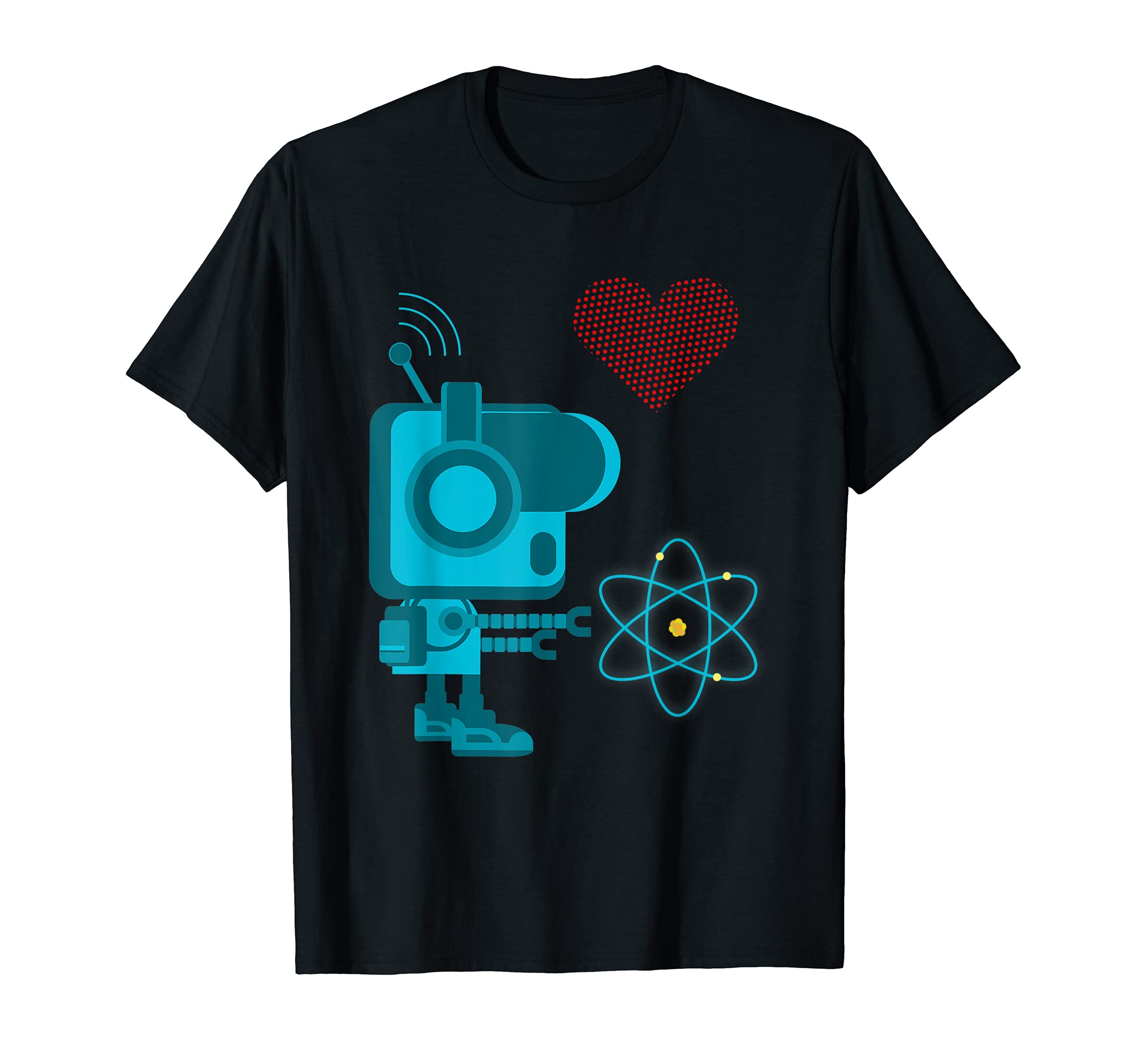 Science Lover Robot Atomic Energy Love Physics Nerd T-Shirt