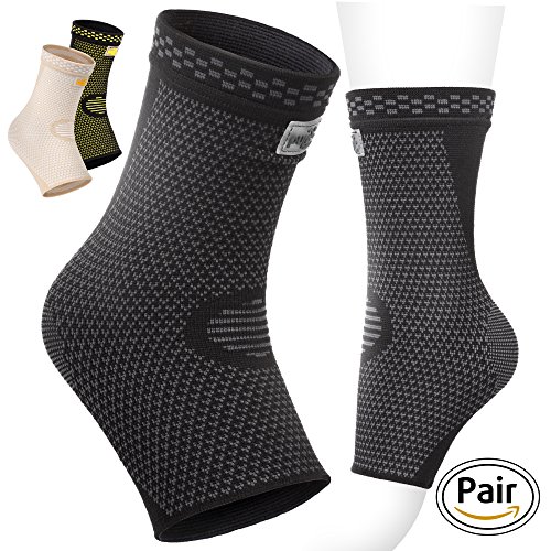 Pure support ankle sleeve brace black beige (black, med…