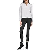 Calvin Klein Women's Long Sleeve Keyhole Detail Blouse