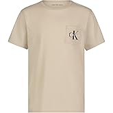 Calvin Klein Boys Short Sleeve Pocket Logo Crew Neck T-Shirt, Soft, Comfortable, Relaxed Fit
