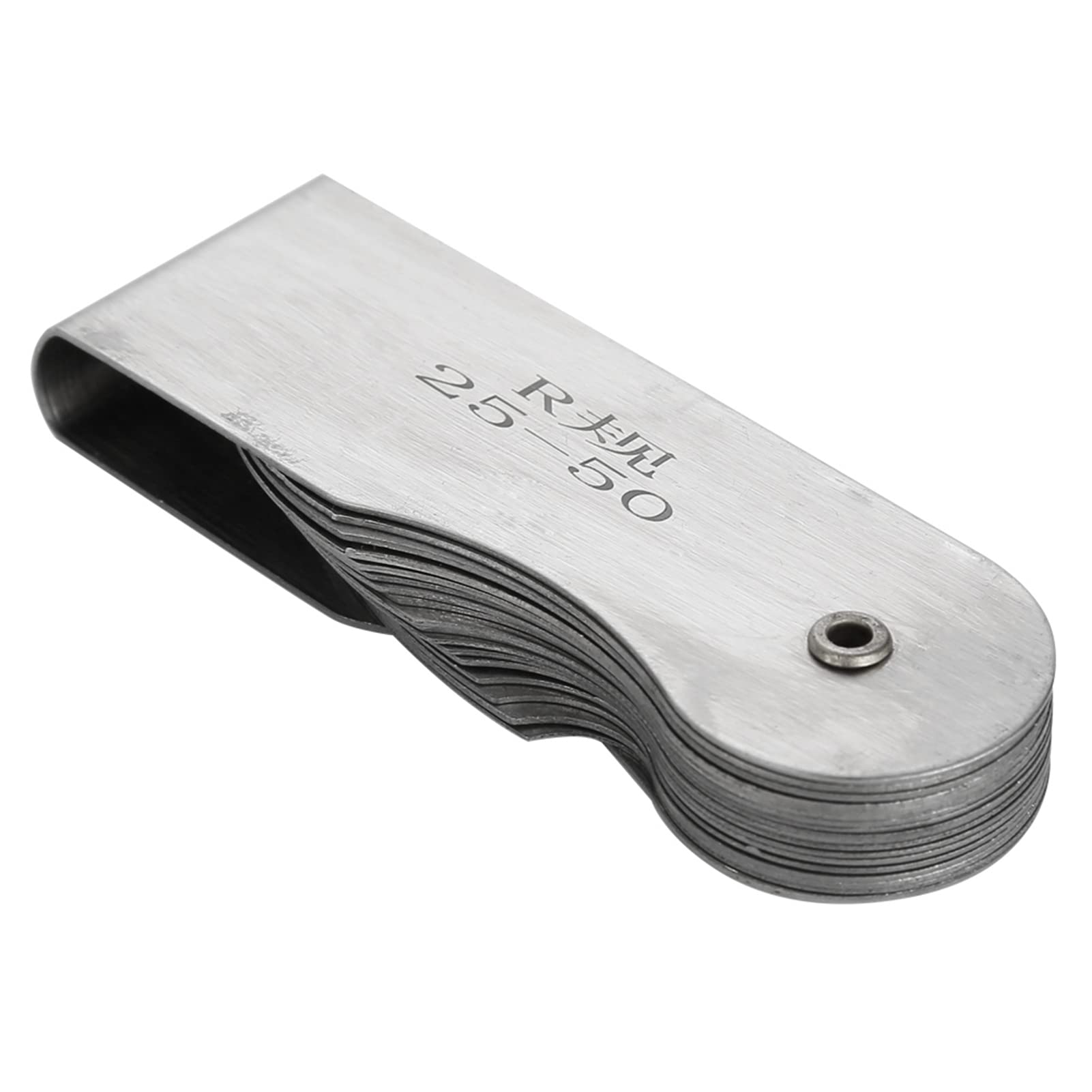 Radius Fillet Gauge Stainless Steel External Internal Concave Convex Measuring Tool(R25-50MM)