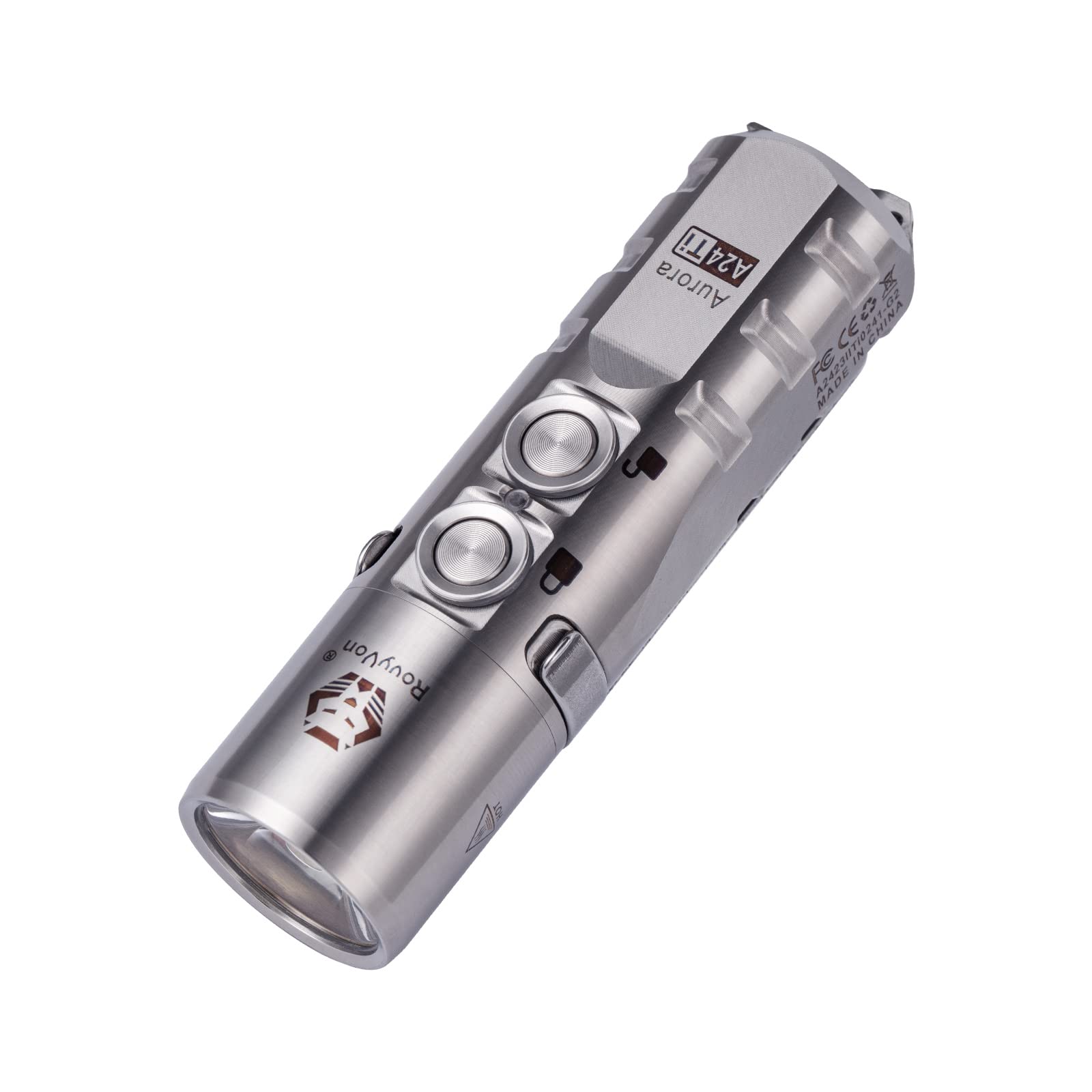 RovyVon Aurora A24 G2 Titanium LED Flashlight,1000 Lumen Pocket Flashlight with Lockout Mode,Rechargeable EDC Flahlight,7 Modes,Water Resistant for Everyday Carry, Hiking, Camping