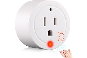 Kingdder 1 Pc Clapping Light Control Switch 220V Mini Wireless Wall Outlet Clap On/Off Lights Controllers for Bedroom Christmas Tree Home Decor, 10A/1200W (White)