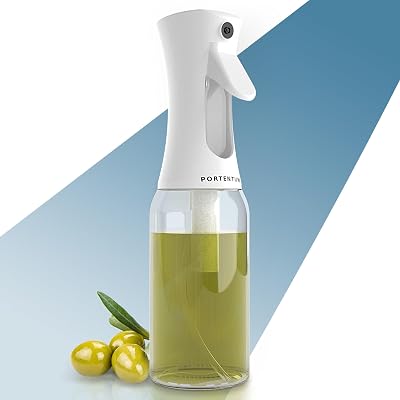 PORTENTUM 300ml Oil Spray Bottle Fine Mist Dispenser BPA Free Kitchen