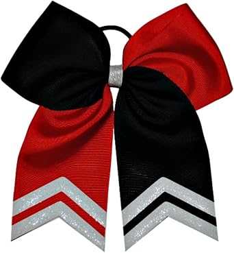 Amazon Com 6 1 2 Softball Hair Bow Black And Red With White