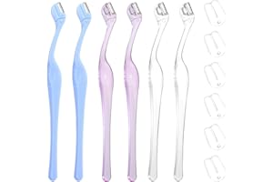 QUILAX 6Pcs Eyebrow Razor, Mini Razors for Women, 5.1"Eye Brow Razors for Women, Mini Razor with Safety Cap for Makeup Face Care (Multicolor)