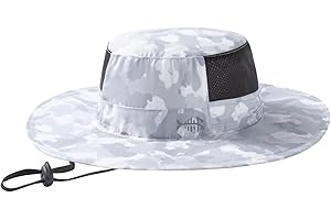Bassdash UPF 50+ Fishing Sun Hat Water Resistant Unisex Wide Brim Bucket Boonie Hat for Hiking Camping Safari FH15