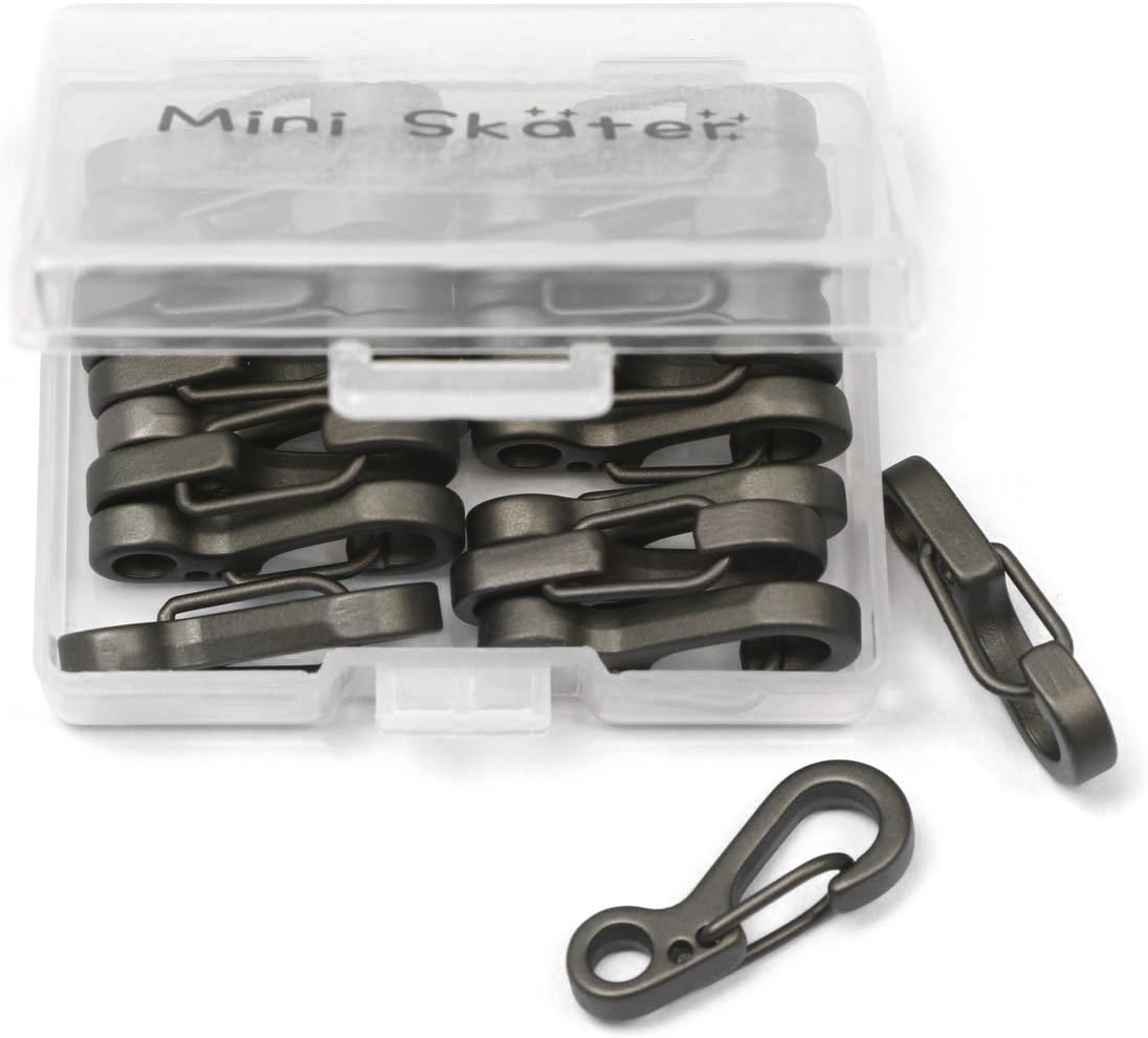Mini Skater 20PCS Mini Hanging Buckle Spring Backpack Clasps Climbing Carabiners Metal Hook EDC Keychain Camping Bottle Hooks Paracord Tactical Survival Gear (Gun Grey): Sports & Outdoors