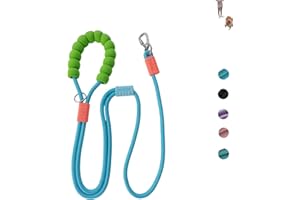 DOOMANLOAD Hands Free Dog Leash,Adjustable Bungee Waist & Crossbody Leash with Comfortable Handle,Heavy Duty Nylon Rope for Small to Large Dogs,Safety Lock for Running,Hiking,Walking (Blue)
