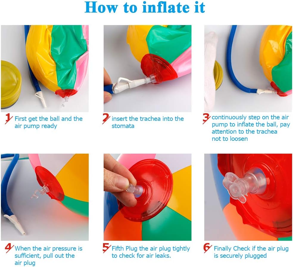 Coogam Inflatable Beach Ball Classic Rainbow Color Birthday Pool Party Favors Summer Water Toy Fun Play Beachball Game for Kid Boys Girls 8 to 12 Inches from Inflated to Deflated (10 PCS): Toys & Games