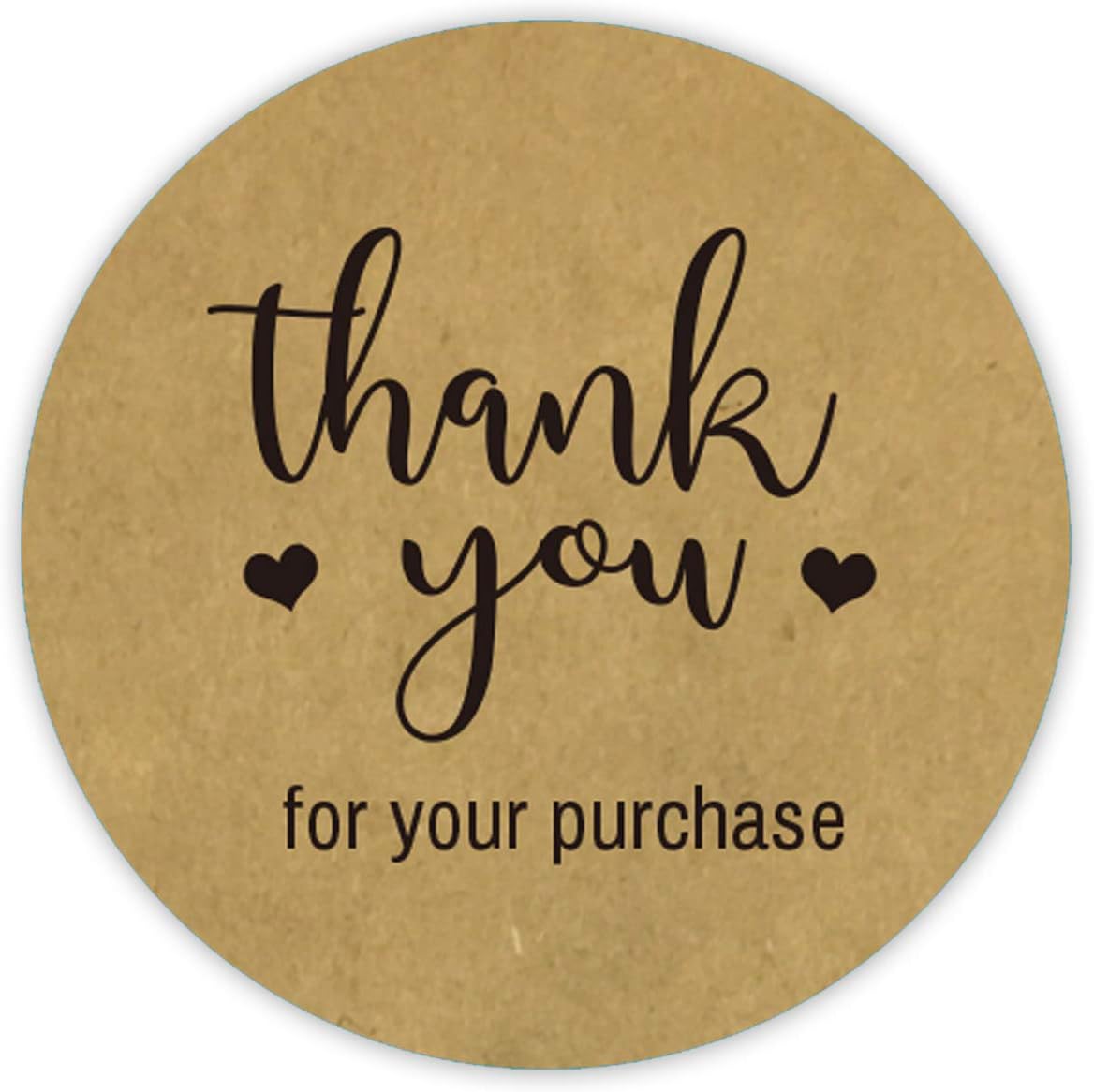 Thank You for Your Purchase Stickers, Kraft Paper Thank