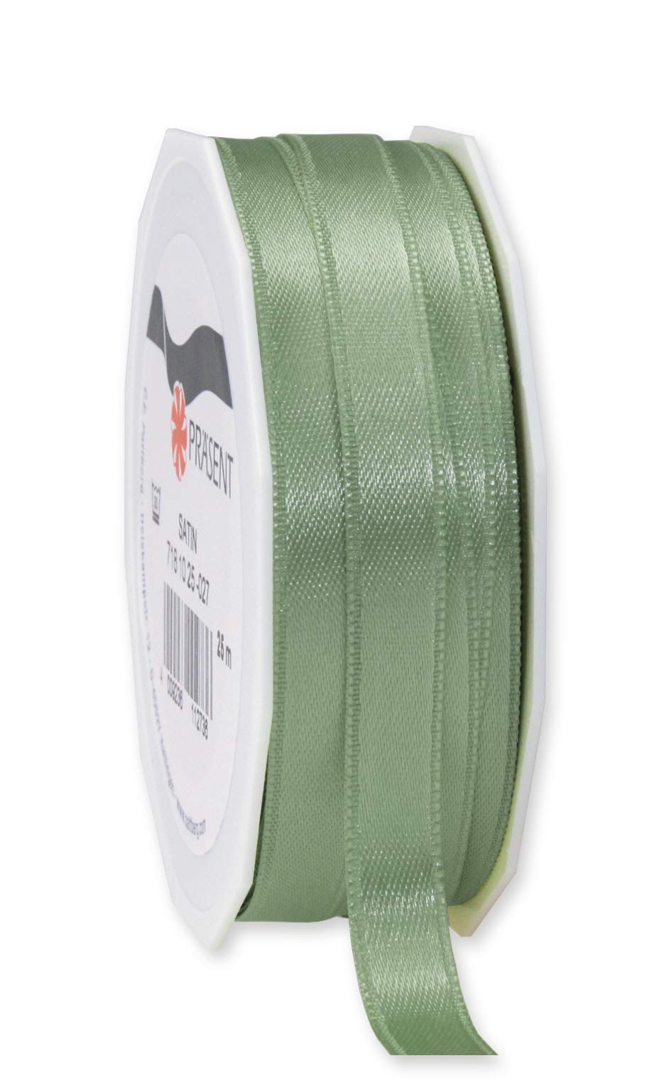 C.E. Pattberg SATIN antique green gift ribbon, 27 yards for Wrapping Gifts, 0.39 inches width, Ribbon for Decorating & Crafting, Decorative Ribbon for Gifts, for every occasion