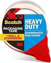 Scotch Heavy Duty Shipping Packing Tape, Clear, Shipping and Packaging Supplies, 1.88 in. x 38.2 yd., 1 Tape Roll with Dispen