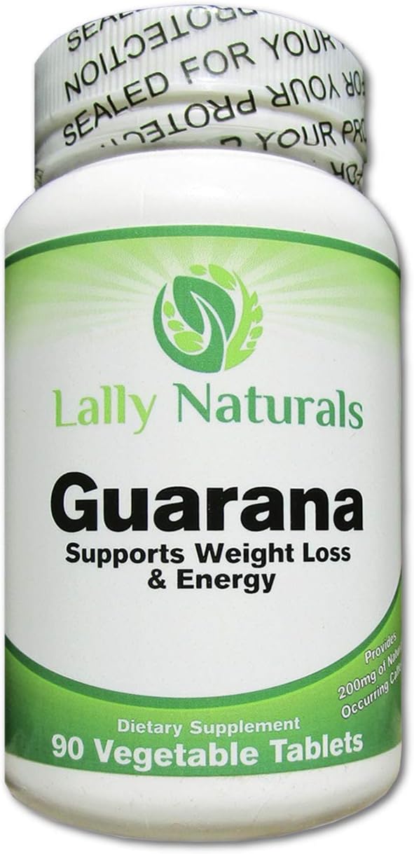 Pure Guarana Seed Extract 1000 mg - Amazon Rainforest Increases Stamina Natural Caffeine Helps You Stay Alert - Slow Release Caffeine Pills Weight Loss - 90 Vegetable Tablets