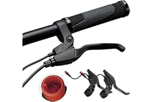 E-Mangue 2 Pin Brake Levers for Electric Bicycle, Brake Lever Handle Bar Grips 2 Wires Left & Right E-Bike Replacement Parts (1 Pair), 12cm Cable Length