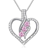 Gift for Women Pink Tourmaline Necklace Sterling silver Forever Love Heart Infinity pendant Necklace October Birthstone Jewelry Christmas Valentine Mothers Day Birthday Gifts for Daughter Her Wife Girlfriend
