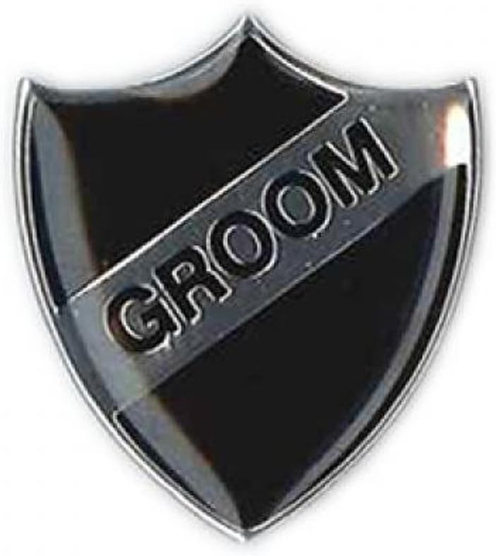 Black Groom Retro Stag Night Enamel School Badge (XSB19)