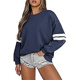 Acelitt Women Casual Long Sleeve Crewneck Color Block Sweatshirts Pullover,S-XXL