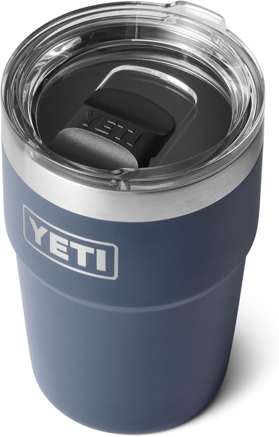 YETI Rambler 16 oz (473 ml) Stackable Cup with Removable Magslider Lid, Stainless Steel Vacuum Insulated Coffee Cup, Navy