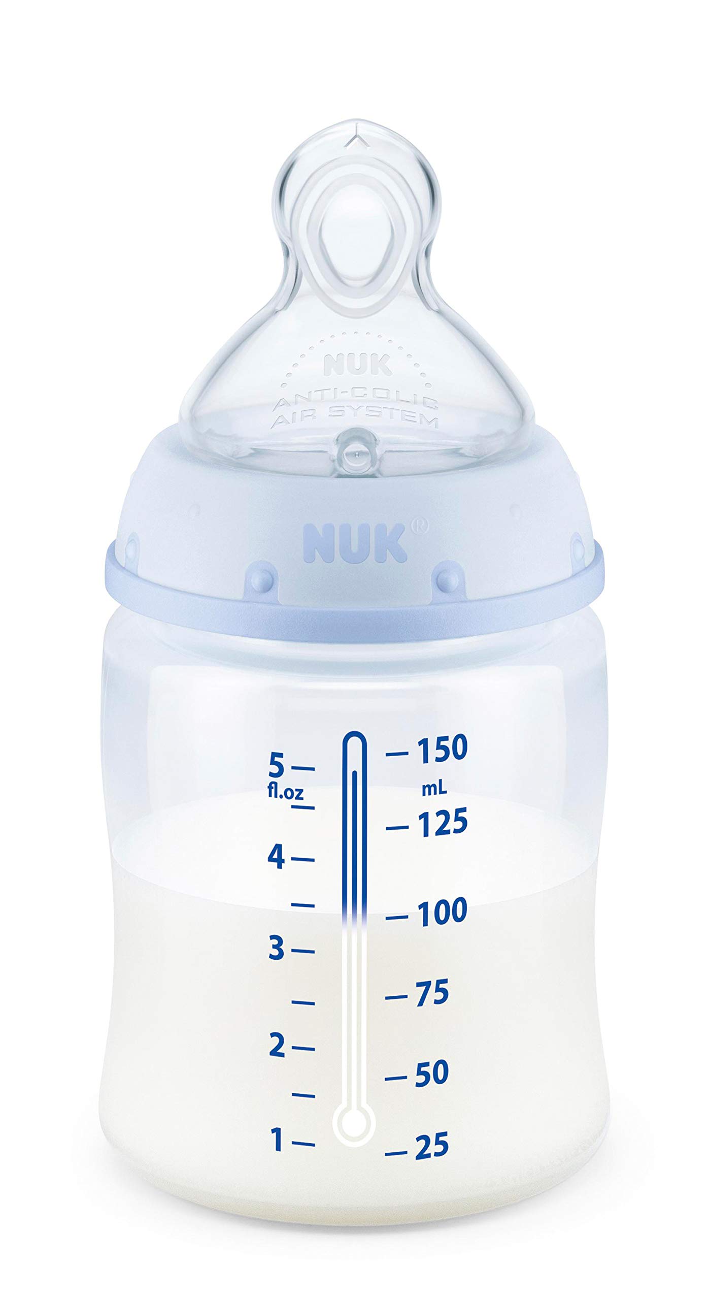 NUK Smooth Flow Anti Colic Baby Bottle, Elephant, 5 Ounce (3 Pack)