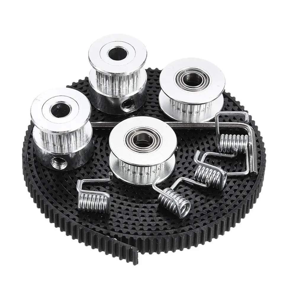 DollaTek 5M GT2-6 Open Synchronous Timing Belt+ 20 Teeth Timing Pulley + Idler + Wrench Spring Kit for 3D Printer